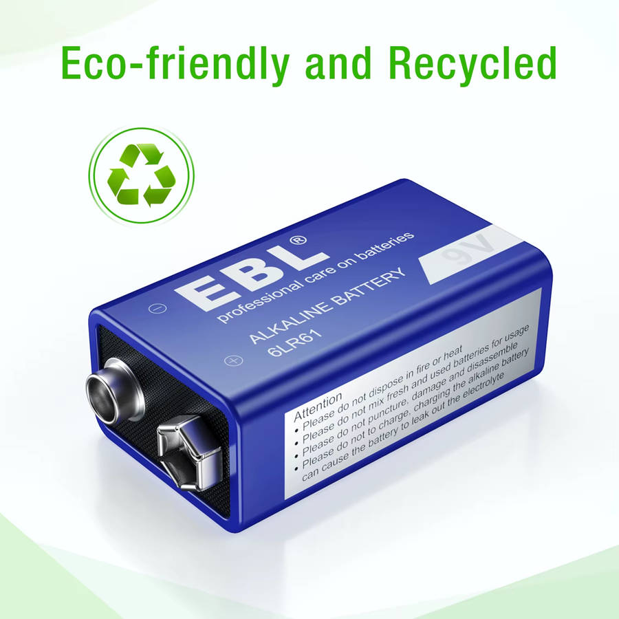 EBL 9V Alkaline Battery | 1.5V | 550mAh | 1 Pack