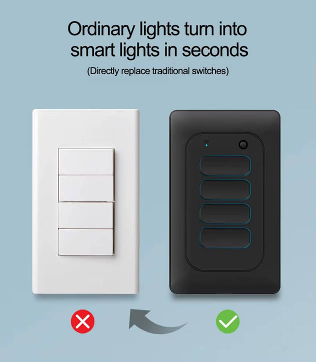 Smart Life Tuya WIFI 2CH LED Light Button Switch | Live & Neutral / Live & No Neutral Wire | White