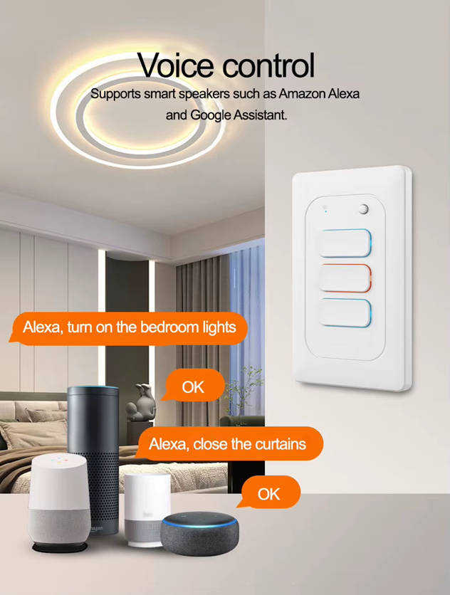 Smart Life Tuya WIFI 1CH LED Light Button Switch | Live & Neutral / Live & No Neutral Wire | Black