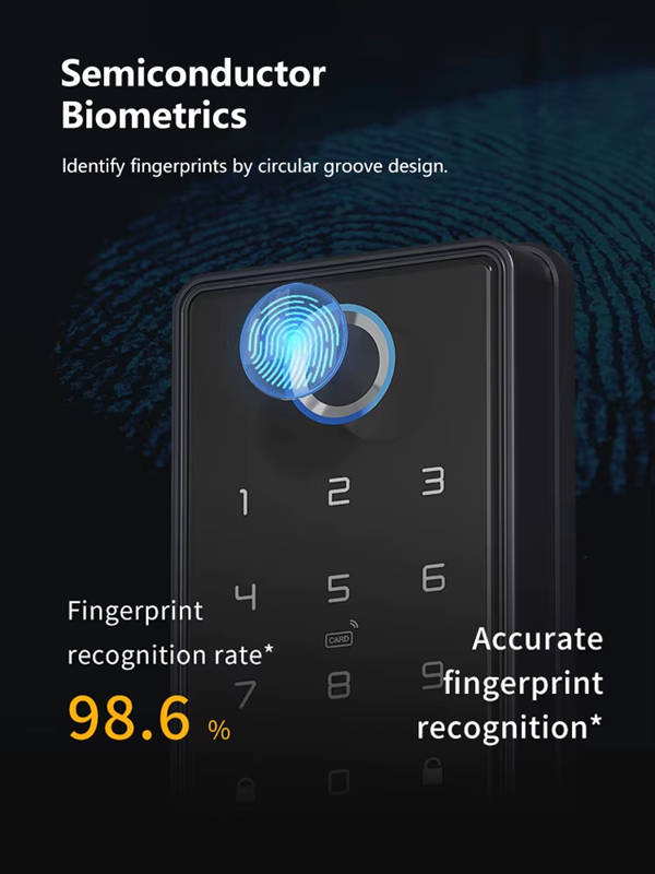 Smart Life Tuya WIFI Access Control Fingerprint Keypad Card Door Lock T1 (Silver)