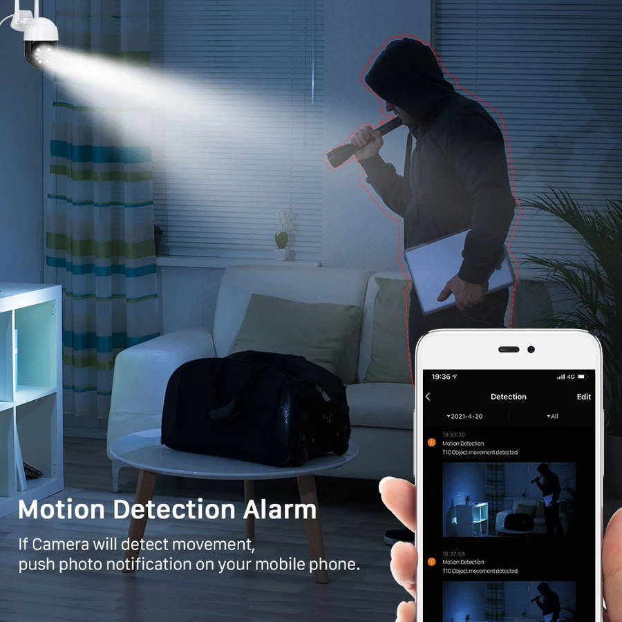 Smart Life Tuya WIFI Waterproof Outdoor 5MP HD PTZ CCTV Camera w/ 2 way audio