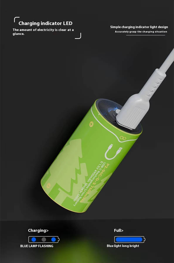 BESTON D Cell USB-C Rechargeable Lithium-ion Battery | 1.5V | 4900mAh | 2 Pack