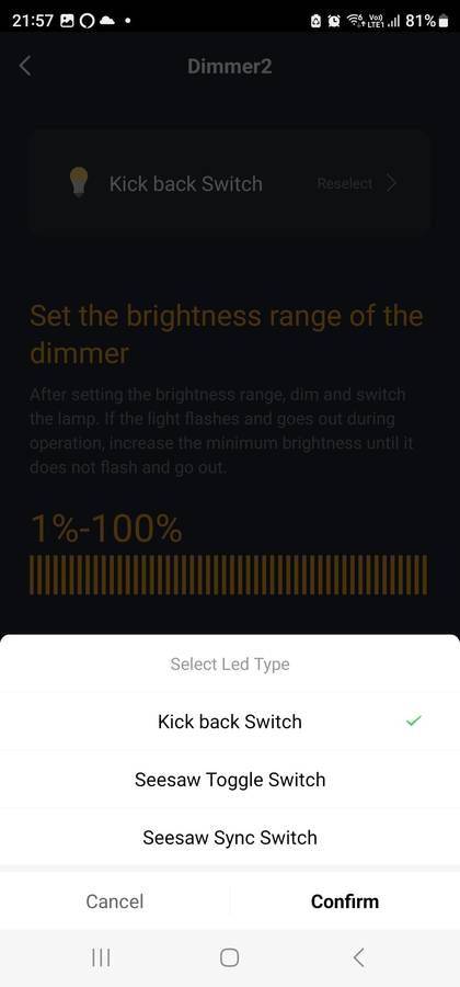 Smart Life Tuya WIFI 2CH 100W LED Light Dimmer Mini Switch