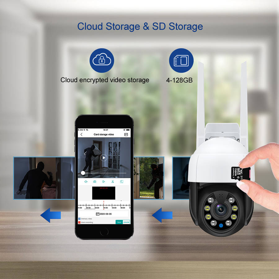 Smart Life Tuya WIFI Waterproof Outdoor 5MP HD PTZ CCTV Camera w/ 2 way audio