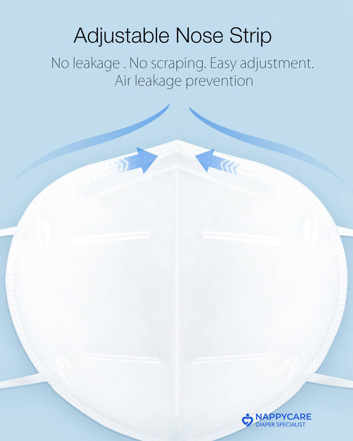 KN95 (FFP2/N95 Alternative) Face Mask / Respirator with metal nose clip
