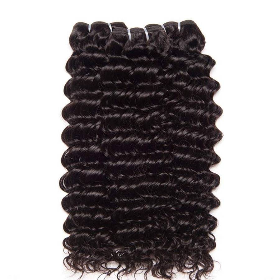 Peruvian Curly Deep Wave (11A) 3 Bundles and Closure - 12''