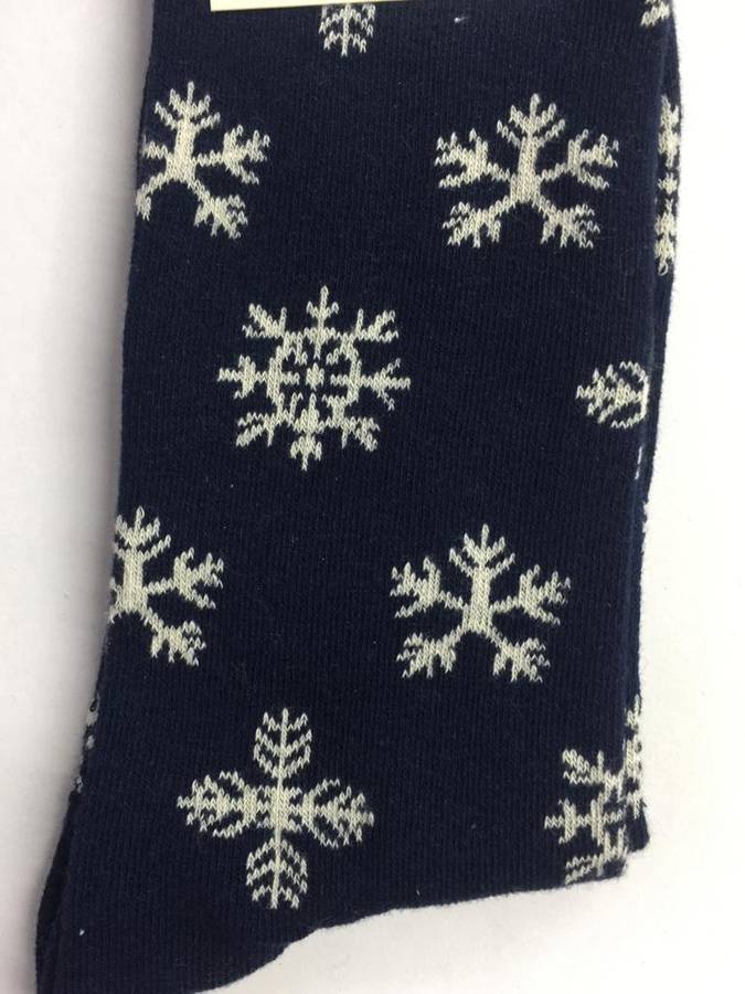 Sunny Sox - Snowflakes (2 Pairs) - Navy / White Snowflakes