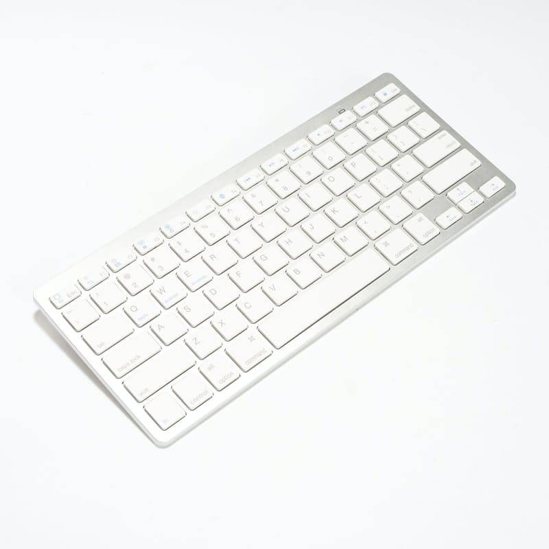 Ultra Slim Design KB450 Bluetooth Wireless Keyboard - Silver & White