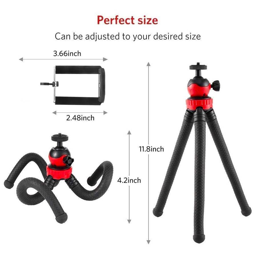 Premium Waterproof Flexible Tripod for GoPro, Smartphone With Remote