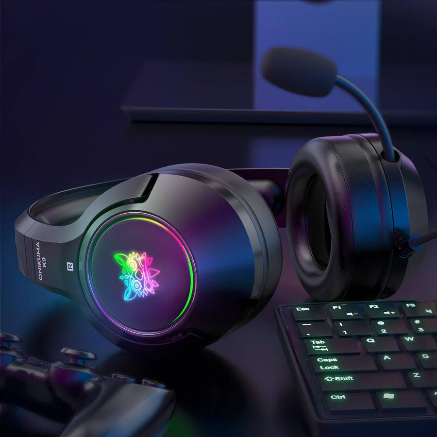 Onikuma K9 RGB Noise Canceling Gaming Headset With Microphone - Black