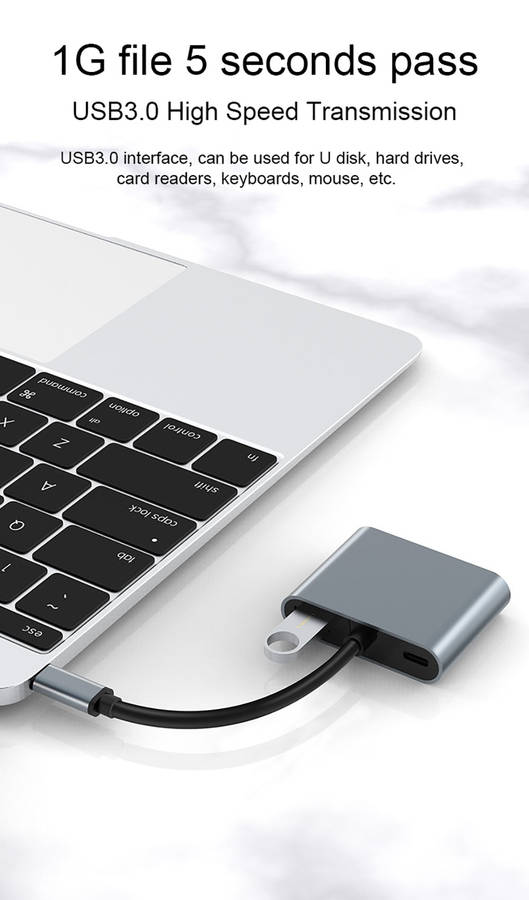 4-in 1 Hub Type C to PD/4k HDMI/VGA/USB for MacBook/Type C PC