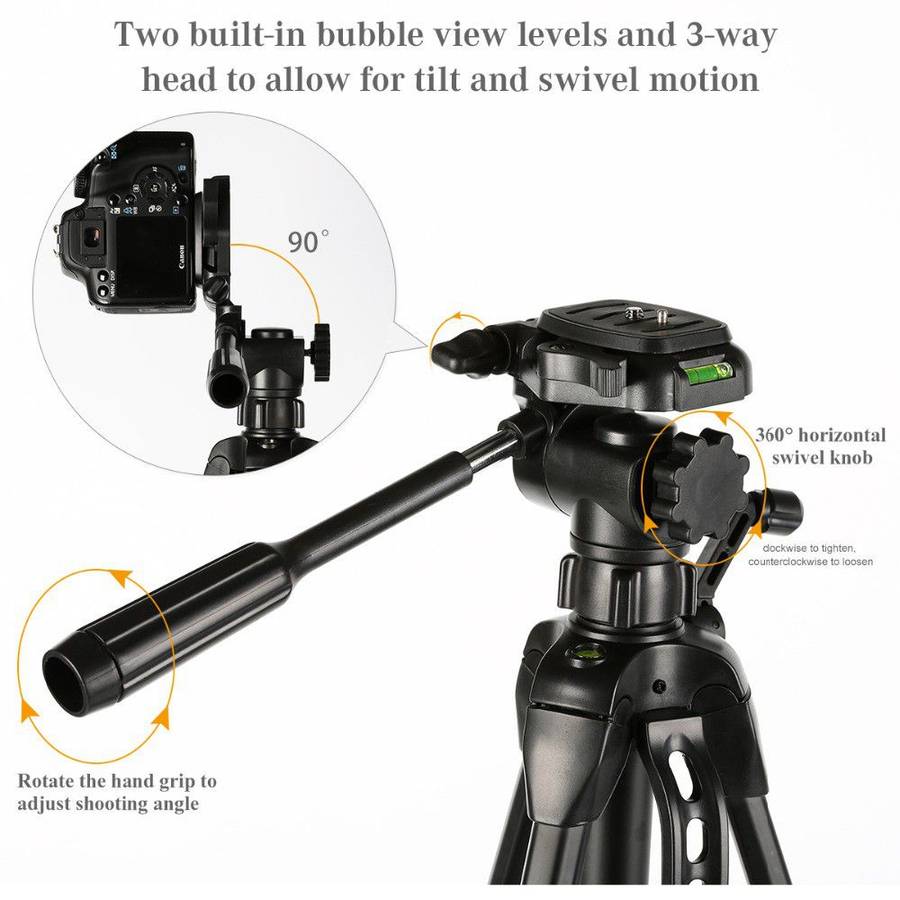 Extendable Lightweight Travel Camera Tripod Kit