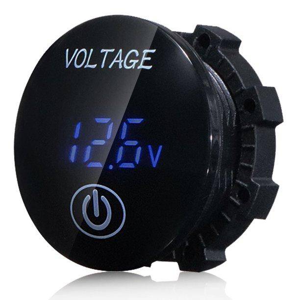 Voltmeter Waterproof Socket on off switch-  Blue LED