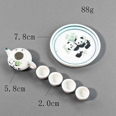 Miniature Tea Set (for Printer's Tray/Dollhouse) Panda