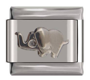 Italian Charm Elephant 'Silver' (Fits Nomination Bracelet)