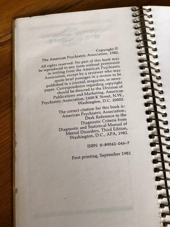 Desk Reference To The Diagnostic Criteria From DSM-III