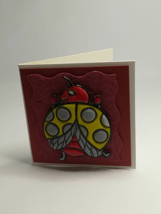 Greeting Card - Single 3-Dimensional Art Card - Ladybird