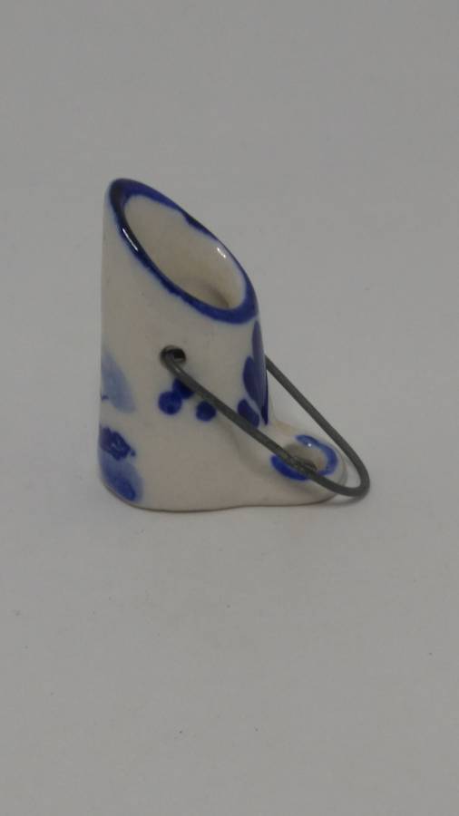 Miniature Ceramic Blue & White Delft Style Milk Bucket (Elesva Holland) (Miniature, suitable for ...