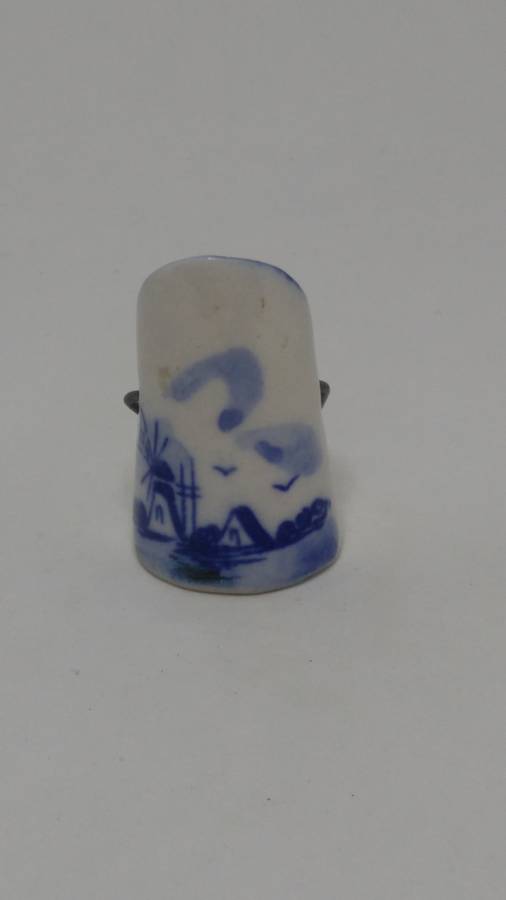 Miniature Ceramic Blue & White Delft Style Milk Bucket (Elesva Holland) (Miniature, suitable for ...