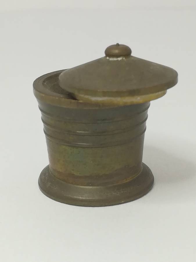 Miniature Pot with Lid Brass (Miniature, suitable for printer's tray)