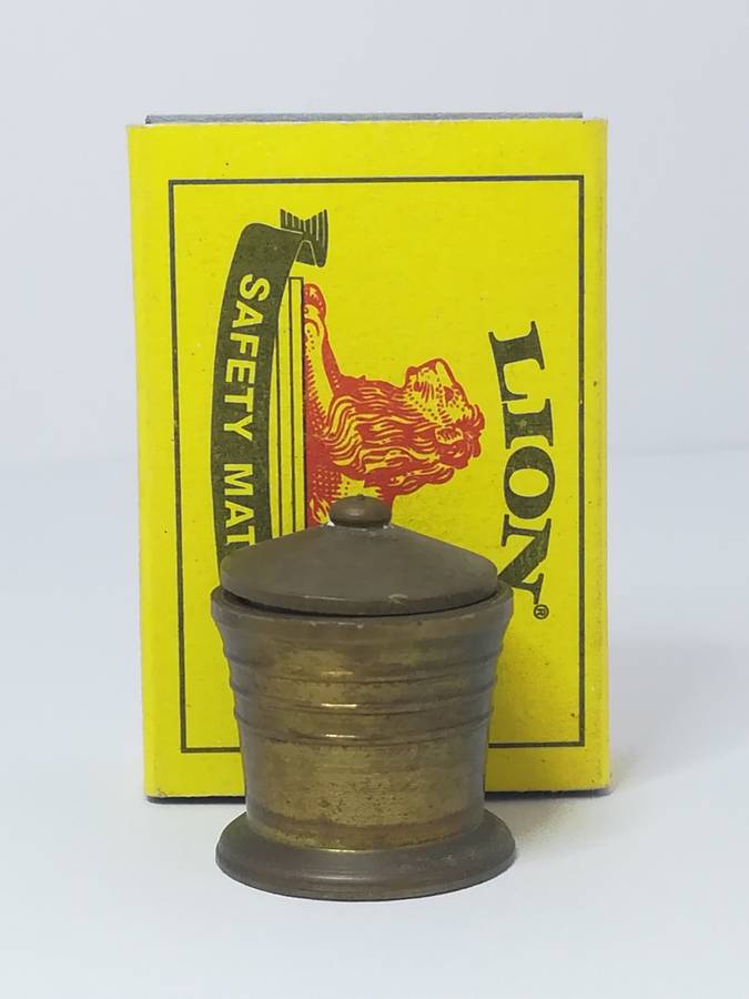 Miniature Pot with Lid Brass (Miniature, suitable for printer's tray)