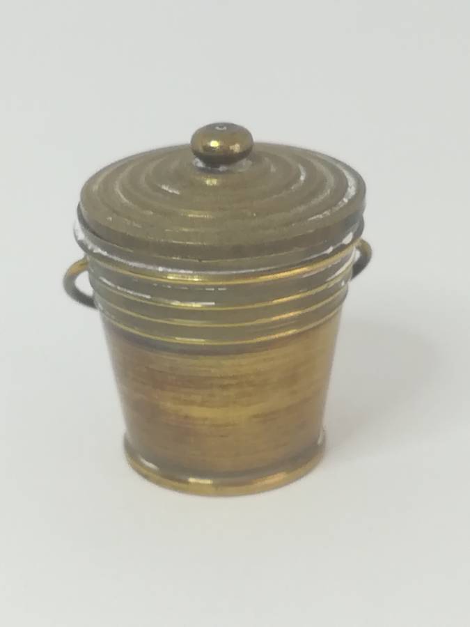 Miniature Bucket with Lid Brass (Miniature, suitable for printer's tray)