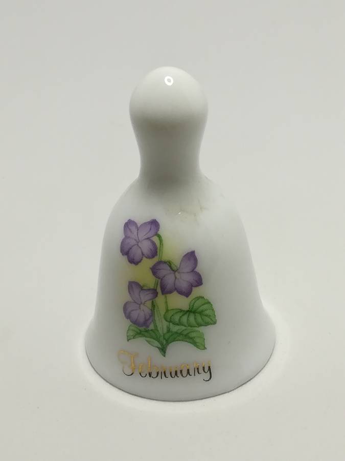 Miniature Ceramic White Bell Flower Painting (February) (Miniature, suitable for printer's tray)