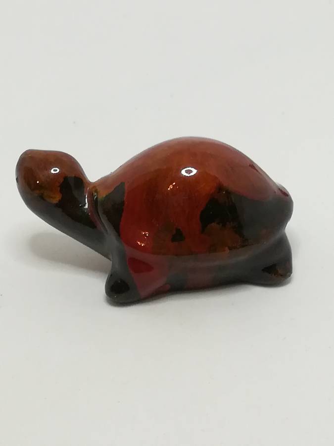 Miniature Abstract Coloured Glazed Clay Tortoise (Miniature, suitable for printer's tray)