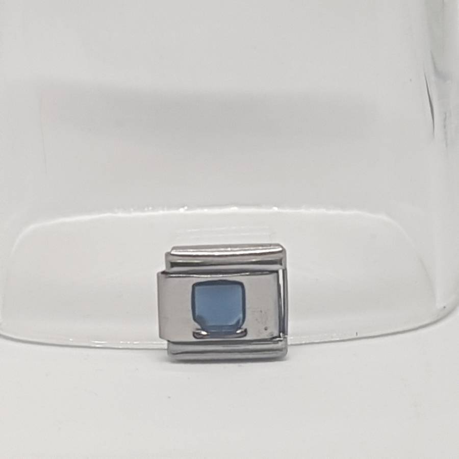 Italian Charm Square Cube Gem Blue (Fits Nomination Bracelet)