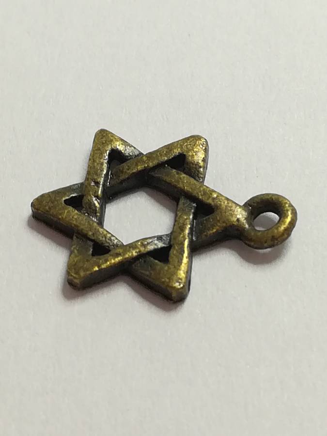 Charm Dangle: 'Brass' Star of David Magen David