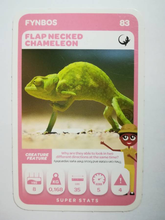 Pick n Pay South African Super Animals (Green) - Card 83 - Flap-Necked Chameleon