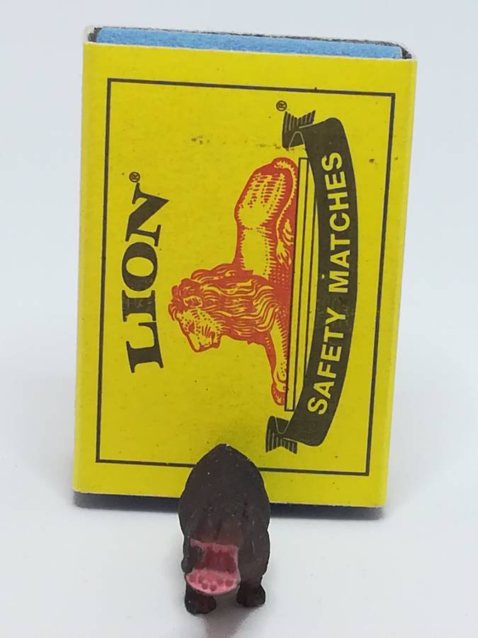 Miniature Dark Gray & Pink Hippopotamus (Miniature, suitable for printer's tray)