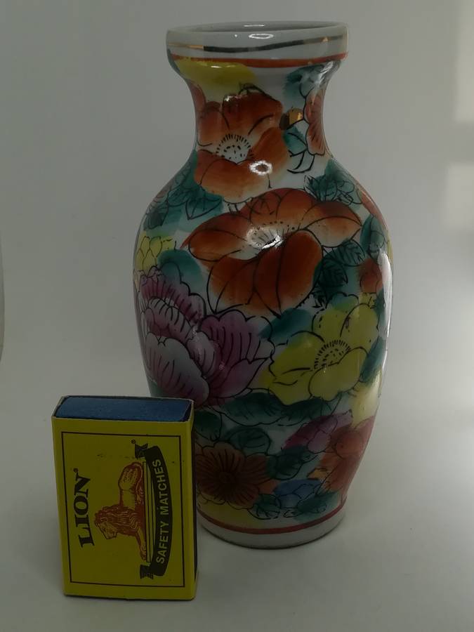 Medium Ceramic Vase with Flower Painting