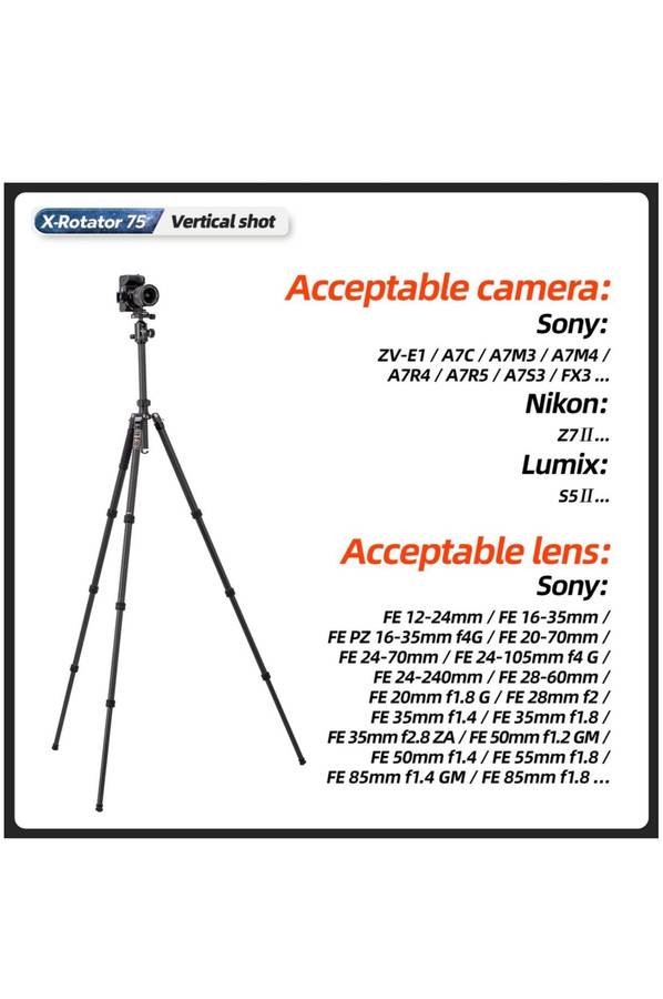 Fotopro Camera Collar Rotator Attachment for Tripod Stand - X-Rotator 75