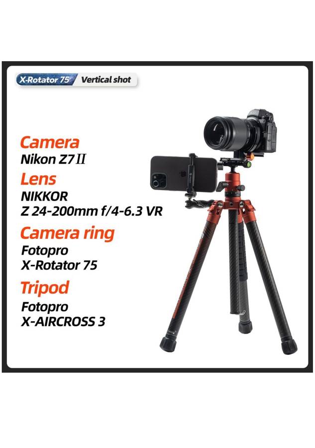 Fotopro Camera Collar Rotator Attachment for Tripod Stand - X-Rotator 75