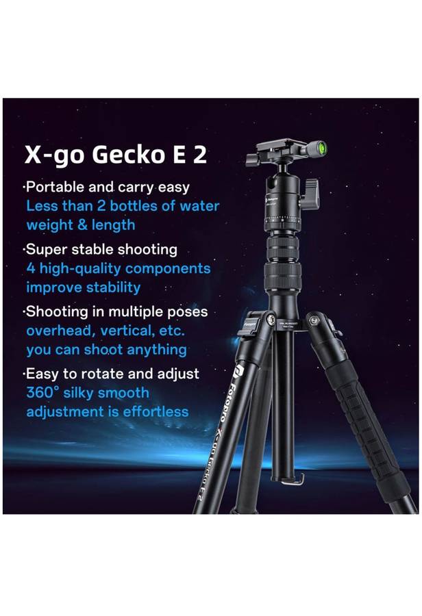 Fotopro Portable Lightweight Camera Tripod Stand - X-Go Gecko E 2+42QP