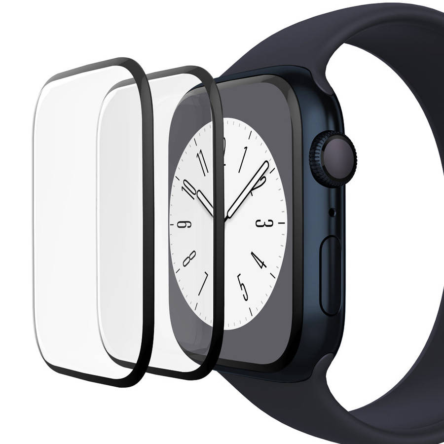 Apple Watch 45mm Tempered Fiber Glass Screen Guard - 2 Pack