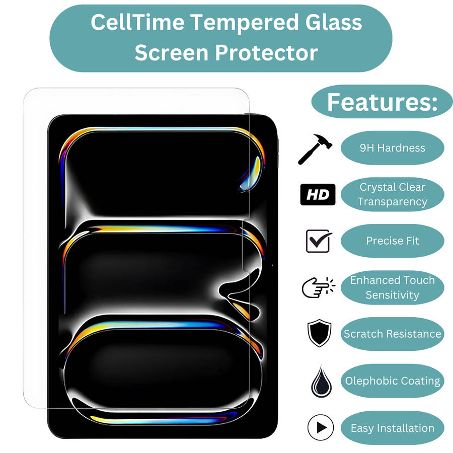 CellTime Tempered Glass Screen Guard for iPad Pro 11" (M5) 2025