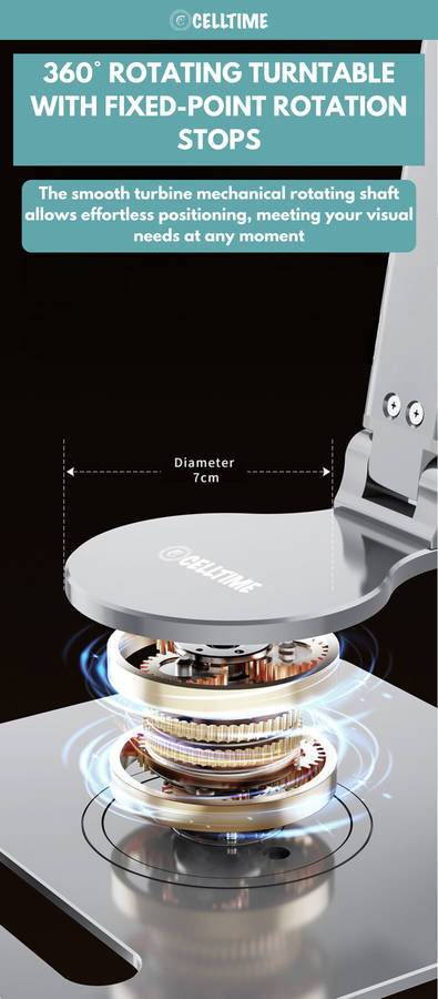 CellTime Aluminium Foldable Rotatable Tablet Stand with Stylus Pen