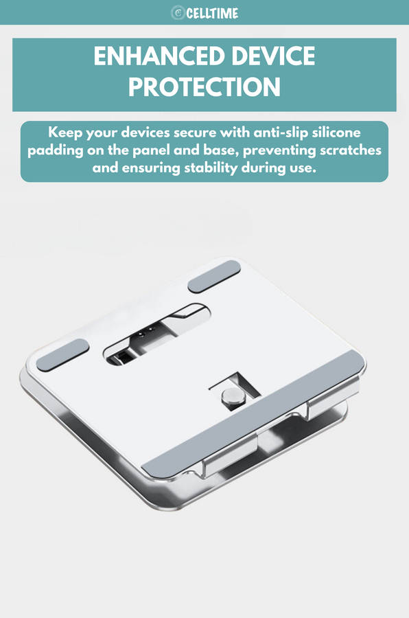 CellTime Aluminium Foldable Rotatable Tablet Stand with Stylus Pen