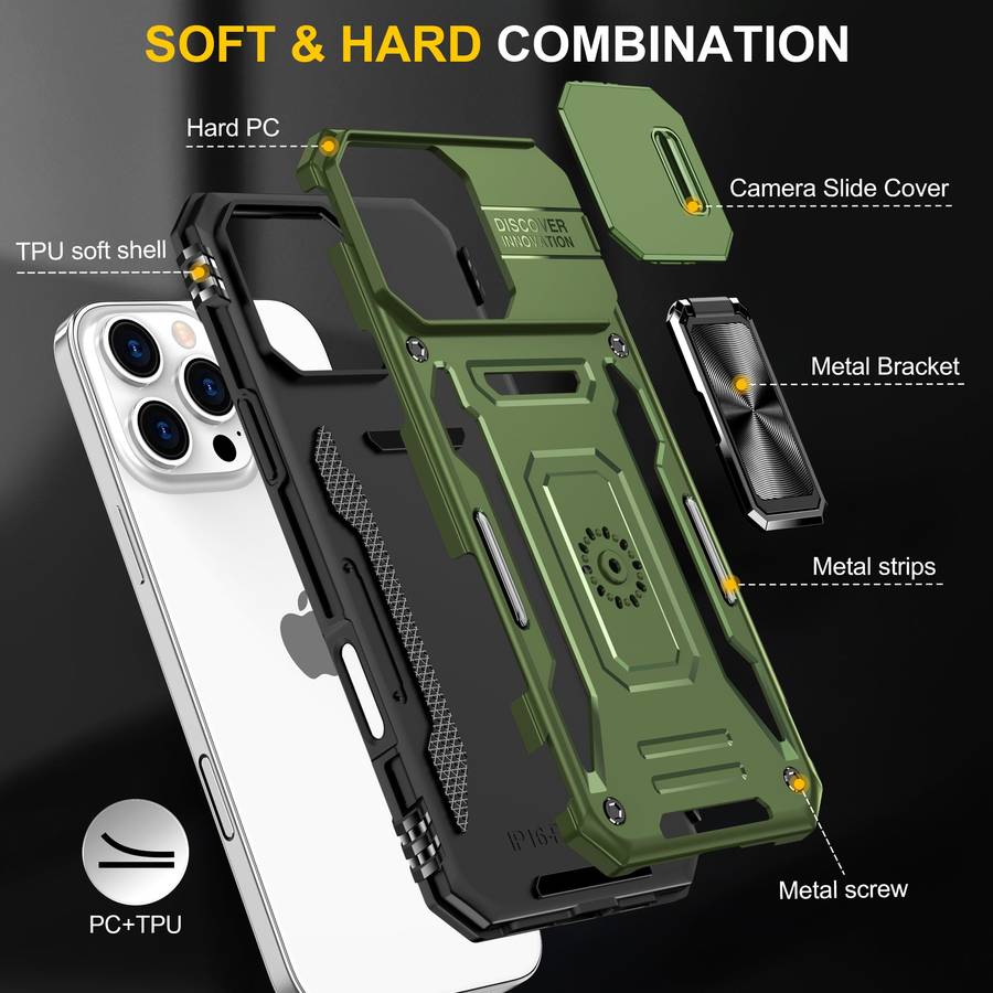 Kejiang Camshield Cover iPhone 16 Pro/ 16 Pro Max Shockproof Case