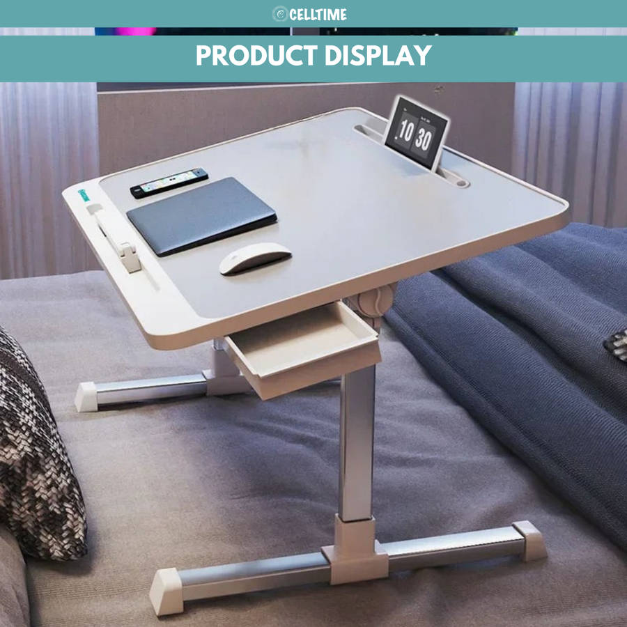 CellTime Height Adjustable Foldable Ergonomic Laptop Desk Stand with Drawer