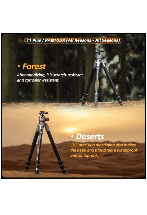 Fotopro Lightweight All Terrain Camera Tripod Stand - (T1 Plus+T-Bar+TH-1M)