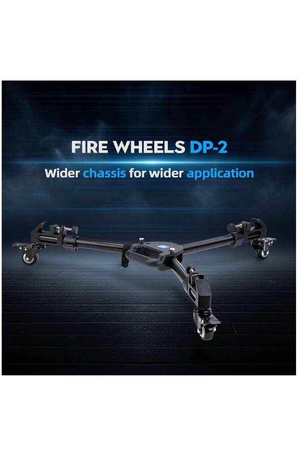 Fotopro Heavy Duty Adjustable Tripod Dolly Base Stand -Fire Wheels DP-2