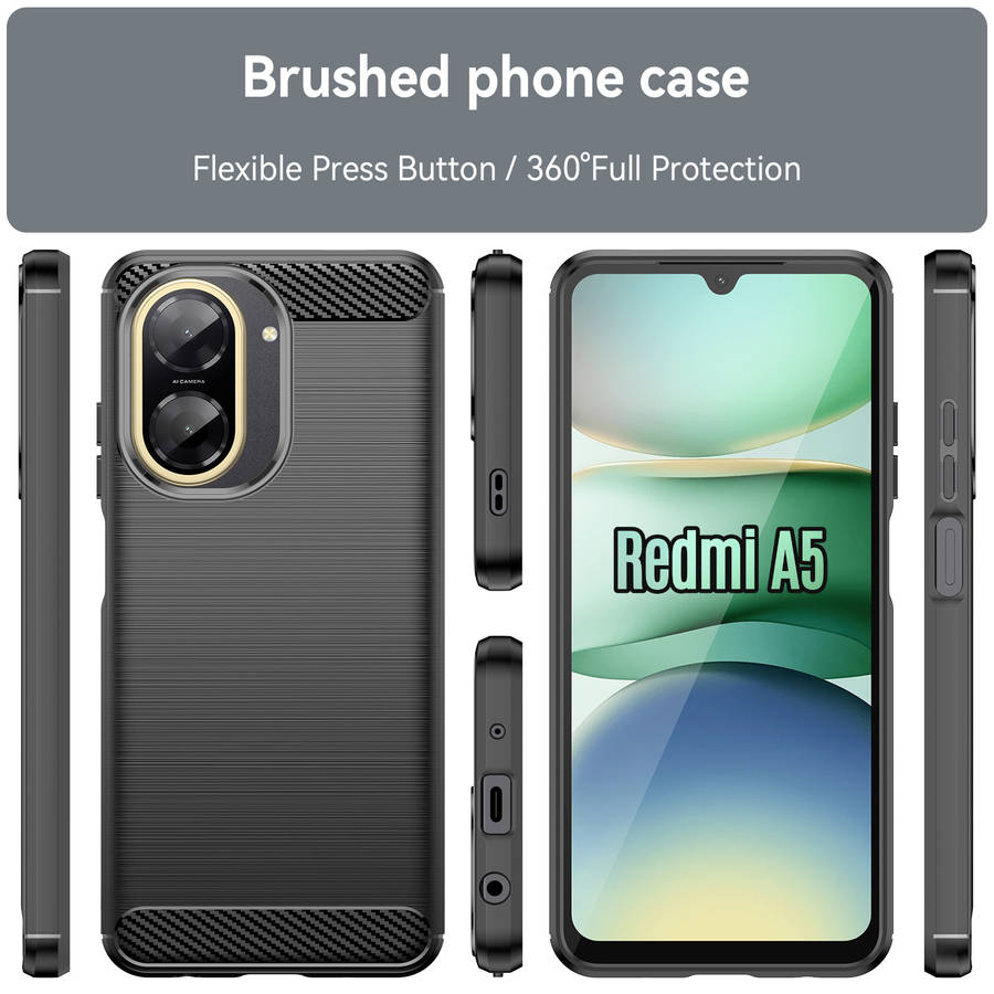 CellTime Case Compatible with Redmi A5 Carbon Fiber Design Shockproof Cover