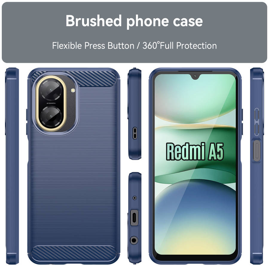 CellTime Case Compatible with Redmi A5 Carbon Fiber Design Shockproof Cover