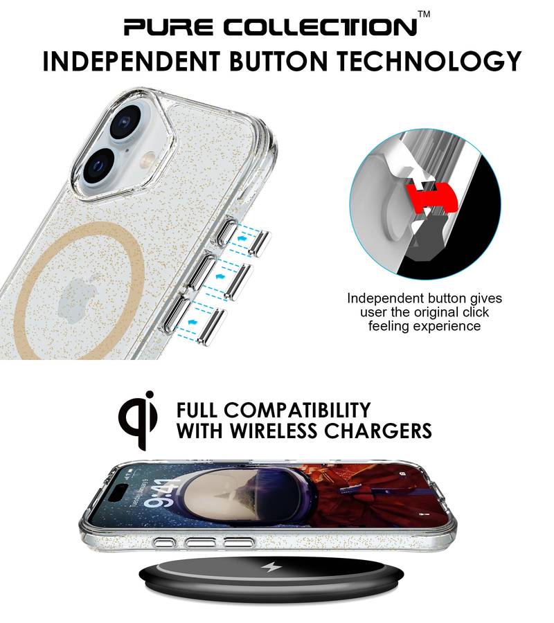 Pure Glitter MagSafe Cover for iPhone 16 / 16 Plus