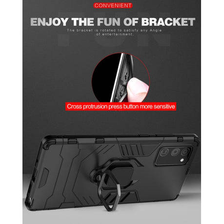Shockproof Black Panther Magnetic Ring Stand Cover for Galaxy S22 Ultra