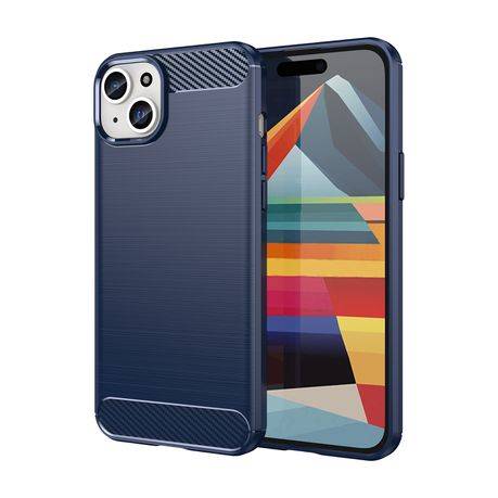 Carbon Fiber Design Cover for iPhone 15 Plus Shockproof Case