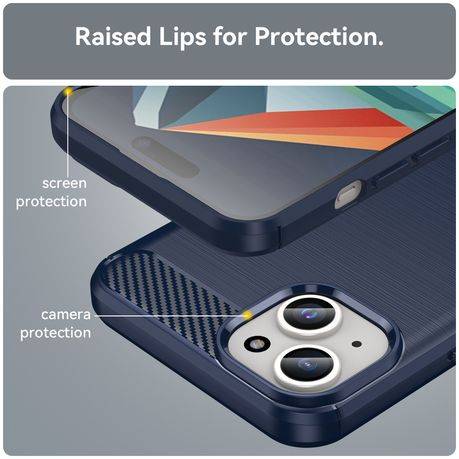 Carbon Fiber Design Cover for iPhone 15 Plus Shockproof Case